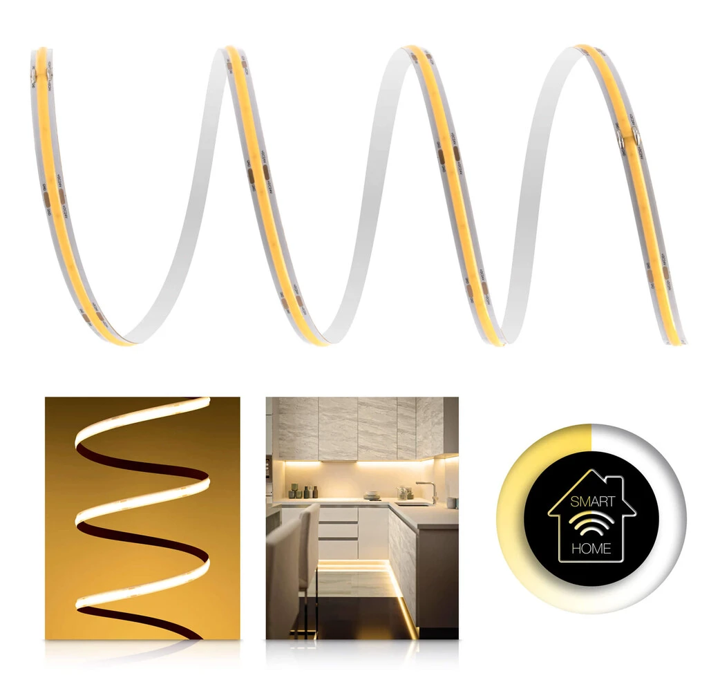 Premium 24V COB LED Streifen IP20 Warmweiß Smart Home-SET & Netzteil Zigbee Controller 1m