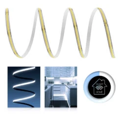 Premium 24V COB LED Streifen IP20 Kaltweiß Smart Home-SET & Netzteil Zigbee Controller 1m