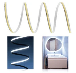 Premium 24V COB LED Streifen IP65 Kaltweiß 1m