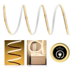 Premium 24V COB LED Streifen IP65 Warmweiß SET Netzteil 1-7m 72W 1m