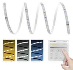 Comfort 12V LED Streifen IP65 CCT 2 X 30 LED/m 4014 4-Zonen Funk-SET NT, Controller, Milight UP Wandsteuerung 1m