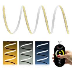 Premium 24V CCT COB LED Streifen IP20 Funk-Set & Netzteil 1m