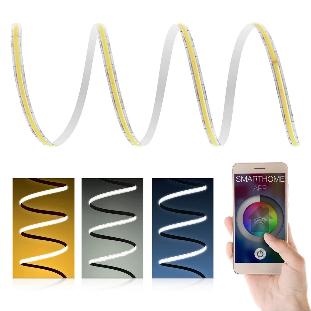 Premium 24V CCT COB LED Streifen IP20 Smart Home-Set Zigbee Controller & Netzteil 1m