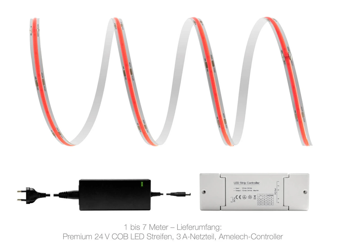 Premium 24V COB LED Streifen IP20 Rot Smart Home-SET & Netzteil Zigbee Controller 7m – Bild 5