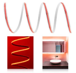 Premium 24V COB LED Streifen IP65 Rot 1m