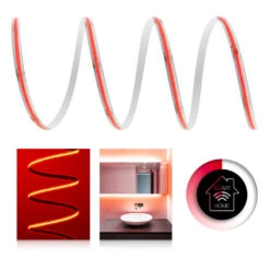 Premium 24V COB LED Streifen IP65 Rot Smart Home-SET & Netzteil Zigbee Controller 1m