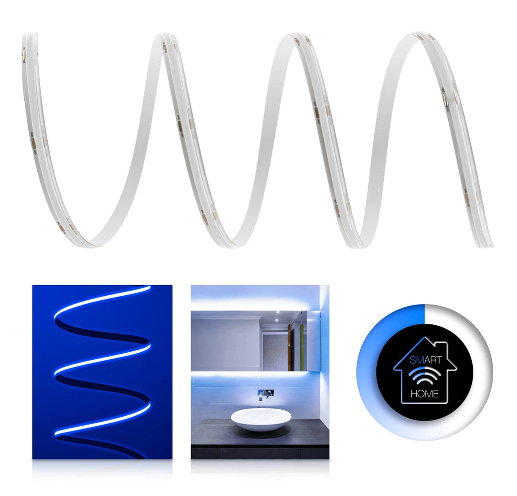Premium 24V COB LED Streifen IP65 Blau Smart Home-SET & Netzteil Zigbee Controller 1m