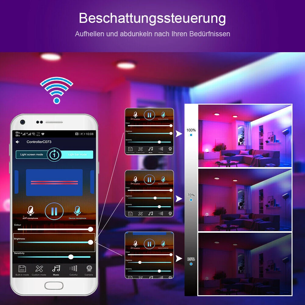 5V RGB IC LED Streifen, IP20, 30 LED/m, 30 IC/m, Weiß 0,5 M – Bild 6