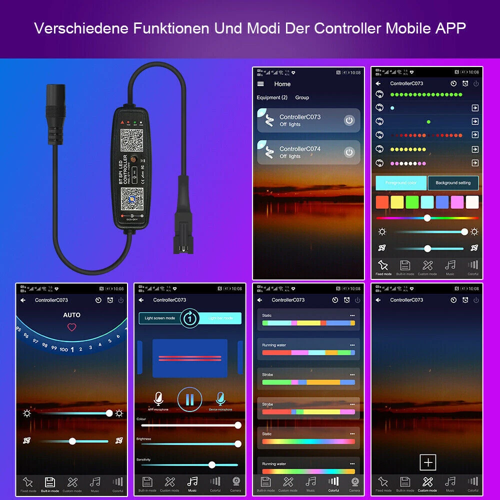 5V RGB IC LED Streifen, IP20, 60 LED/m, 60 IC/m, Weiß 0,5 M – Bild 7