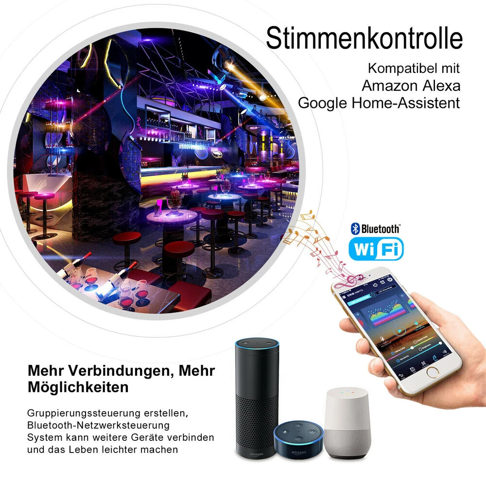 5V RGB IC LED Streifen, IP20, 30 LED/m, 30 IC/m, Weiß 0,5 M – Bild 8