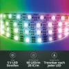 SET 5V RGB IC LED Streifen, IP20, 60 LED/m, 60 IC/m, Weiß 0,5 M Bluetooth USB Smarthome Steuerung Steckernetzteil 4A